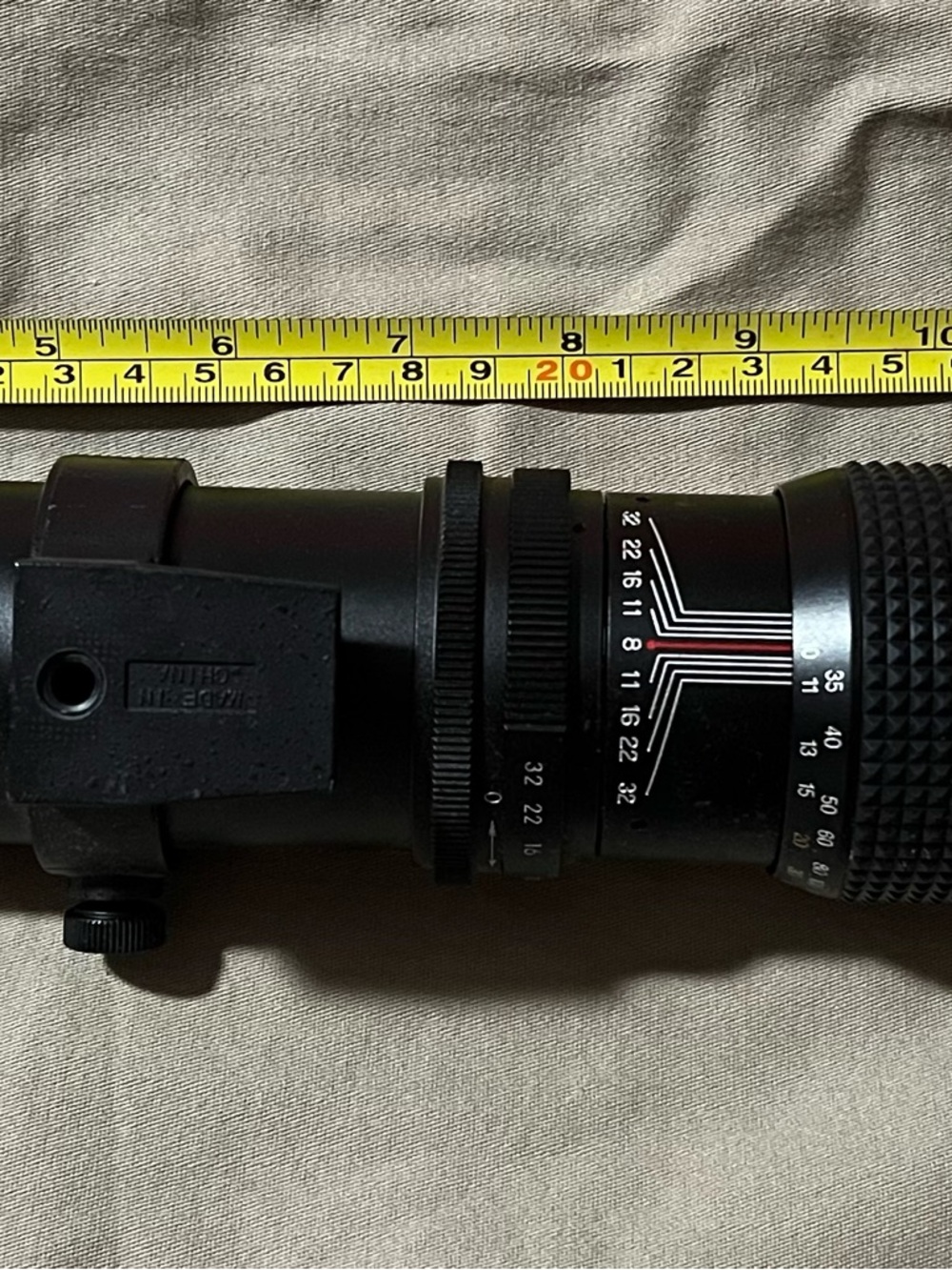 Black Camera Zoom Lens with Manual Aperture and Focus Rings